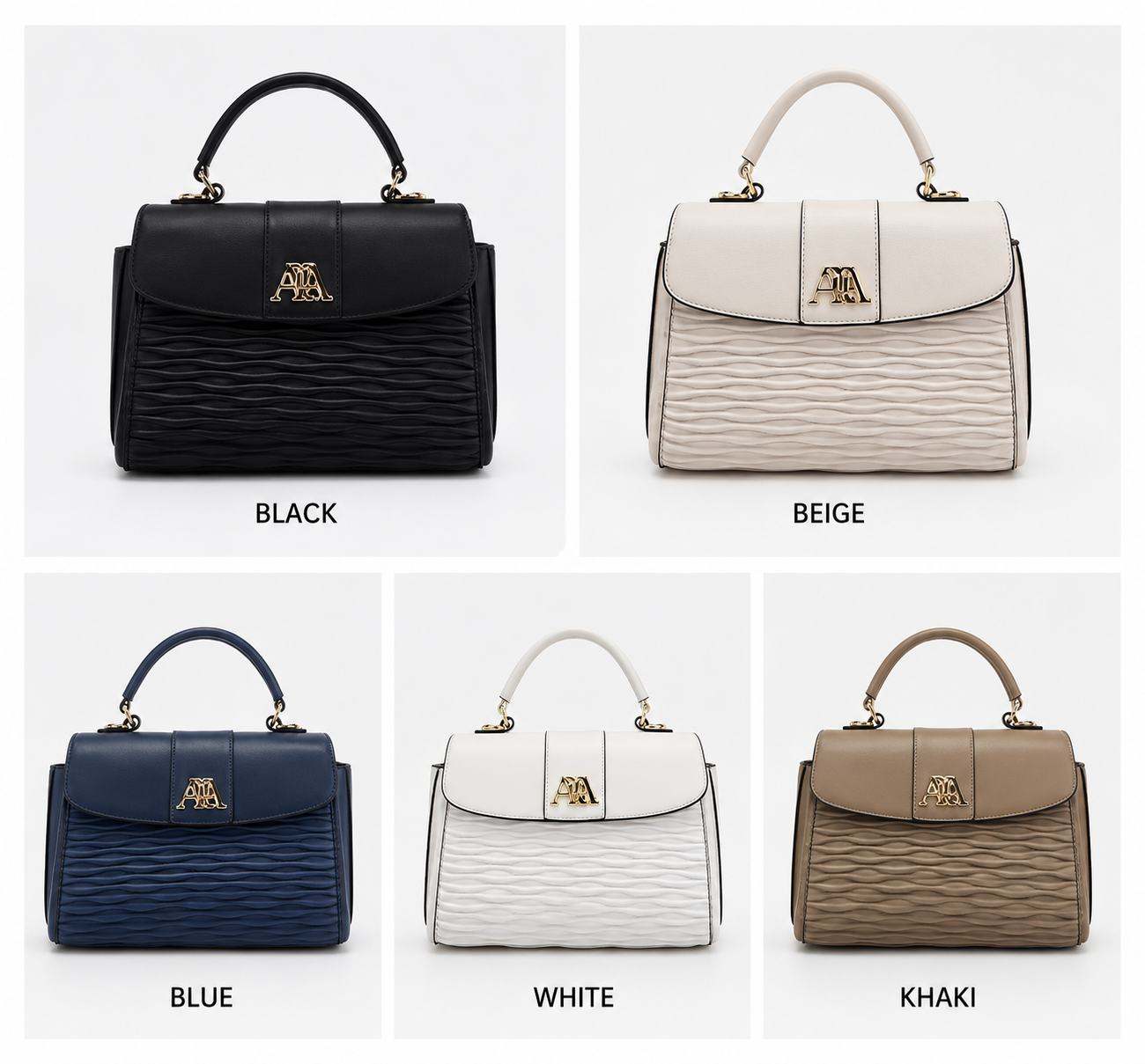 Kelbrik Aura Handbag — Textured Wave Flap Satchel