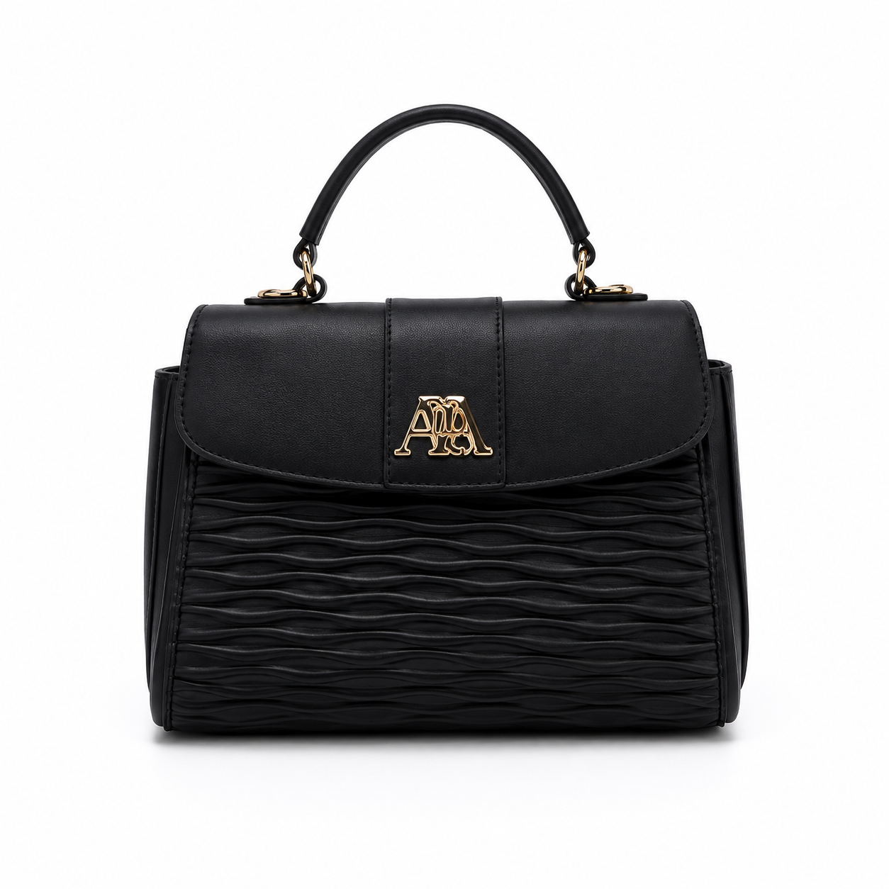 Kelbrik Aura Handbag — Textured Wave Flap Satchel