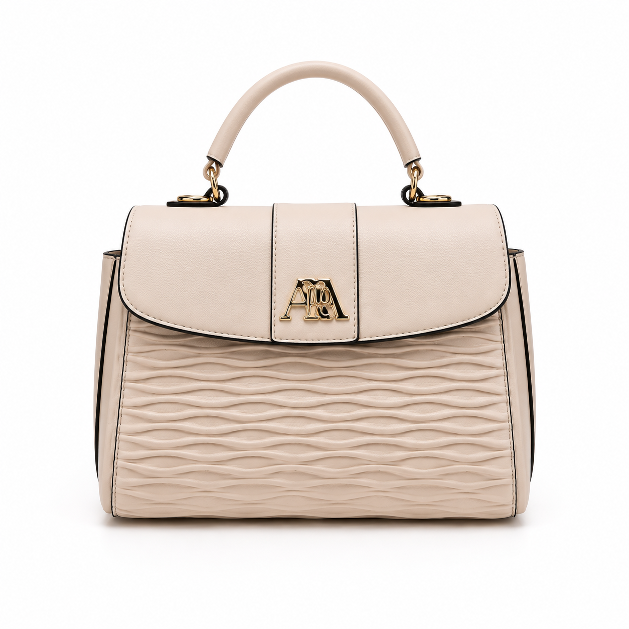 Kelbrik Aura Handbag — Textured Wave Flap Satchel