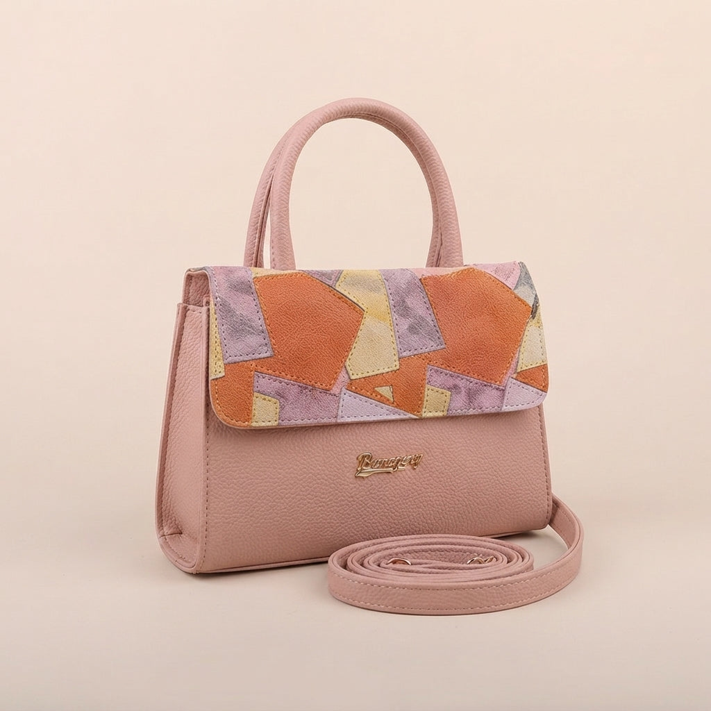 Kelbrik Patchwork Shoulder Bag — Color Block Top Handle