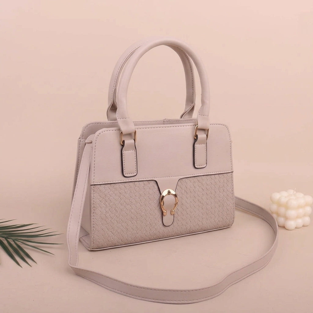 Kelbrik Woven Suede Handbag — Top Handle Bag