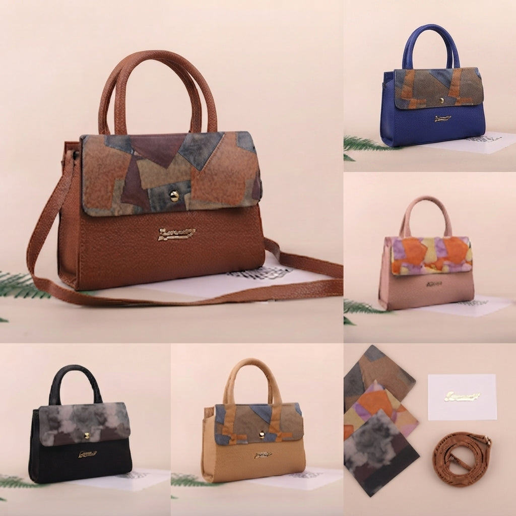 Kelbrik Patchwork Shoulder Bag — Color Block Top Handle