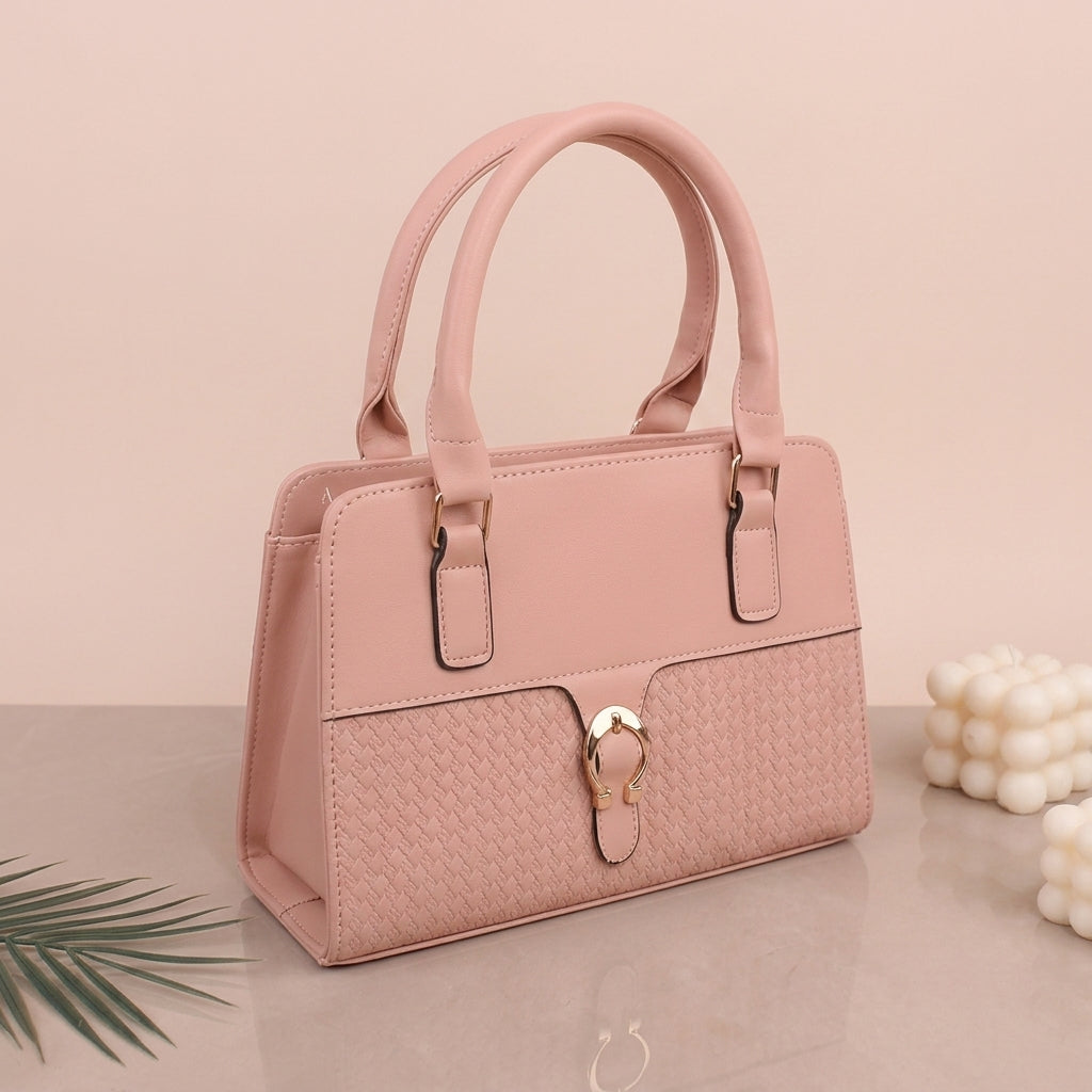 Kelbrik Woven Suede Handbag — Top Handle Bag