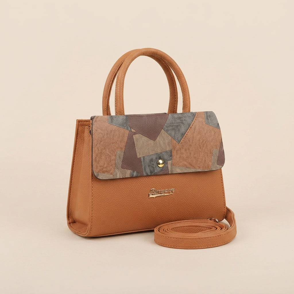 Kelbrik Patchwork Shoulder Bag — Color Block Top Handle