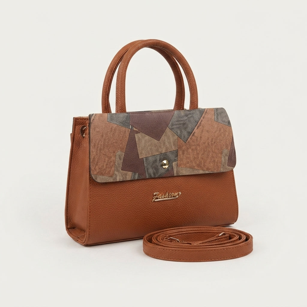 Kelbrik Patchwork Shoulder Bag — Color Block Top Handle