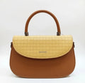 Kelbrik Amara Satchel — Dual-Tone Textured Flap Bag
