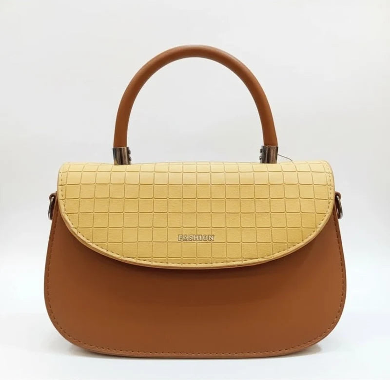 Kelbrik Amara Satchel — Dual-Tone Textured Flap Bag
