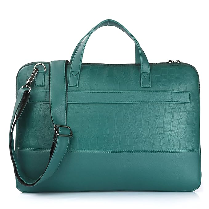 Nautica Padded Laptop Bag — Crocodile-Embossed Briefcase