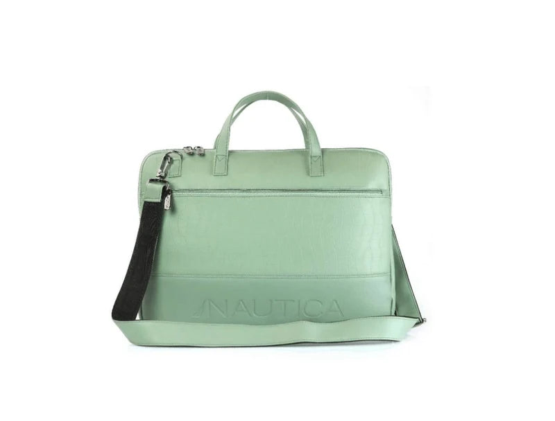 Nautica Padded Laptop Bag — Crocodile-Embossed Briefcase