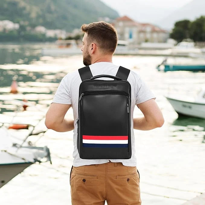 Kelbrik Voyager Leather Backpack — Racing Stripe Edition