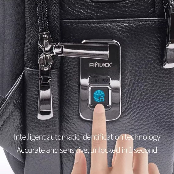 SecureLock- Smart Leather Laptop Backpack