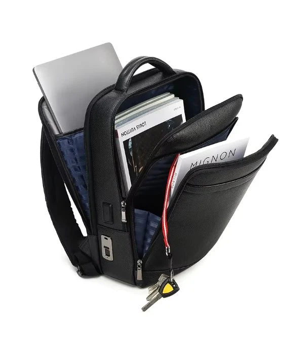 SecureLock- Smart Leather Laptop Backpack
