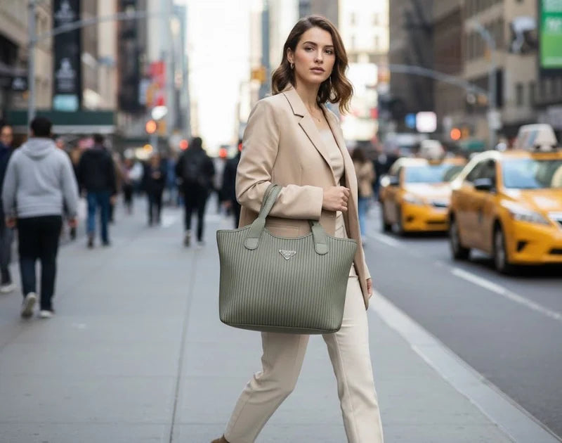 Kelbrik Ribbed Tote — Textured Shoulder Bag