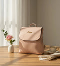 Kelbrik Royal Pleated Backpack — Blush Pink Ribbed Everyday Bag