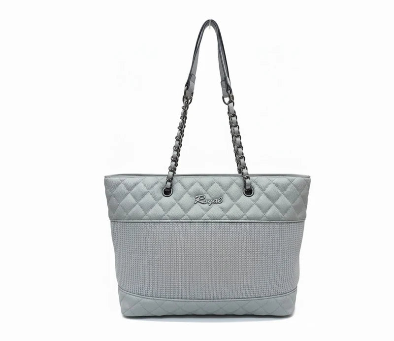 Kelbrik Quilted Chain Tote — Textured Shoulder Bag