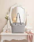 Kelbrik Quilted Chain Tote — Textured Shoulder Bag
