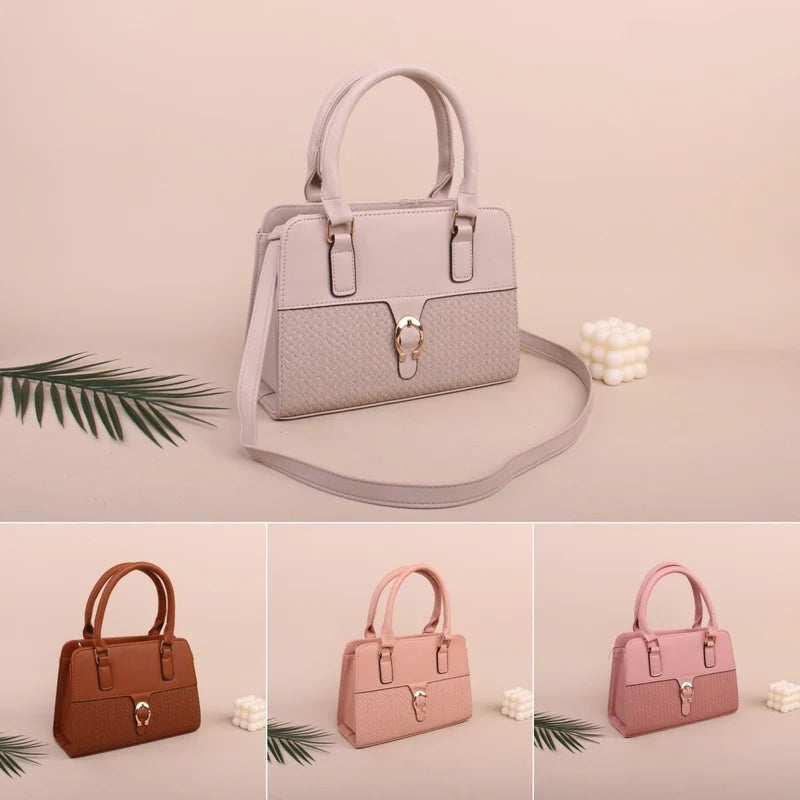 Kelbrik Woven Suede Handbag — Top Handle Bag