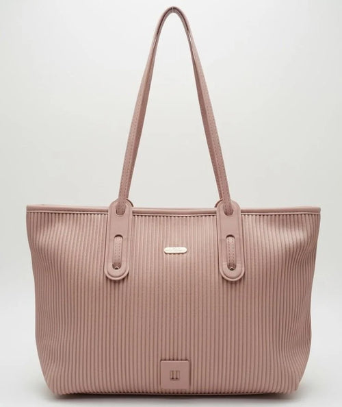 Kelbrik Blush Ribbed Tote — Long Strap Shoulder Bag